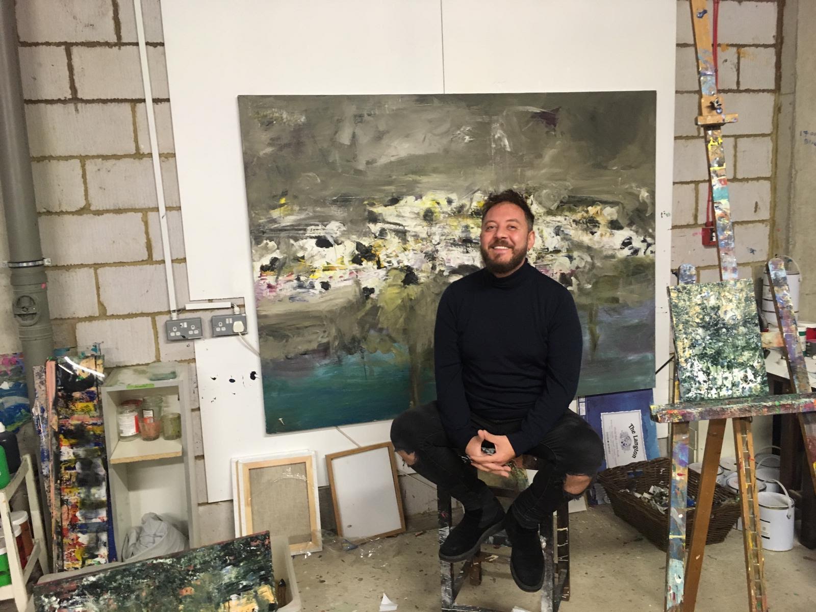 The artist in his studio